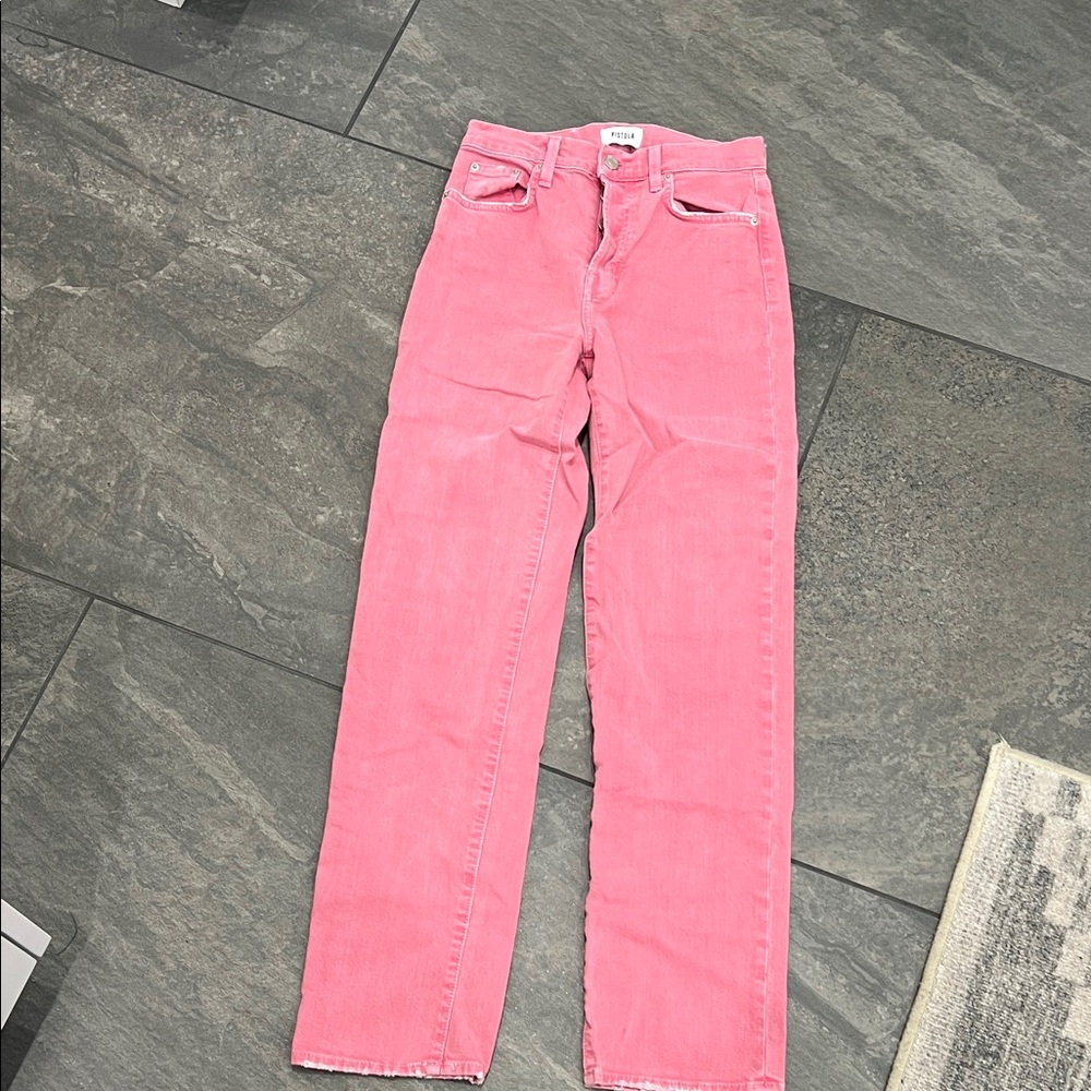 Pink Straight-Leg Women's Jeans - Unbranded